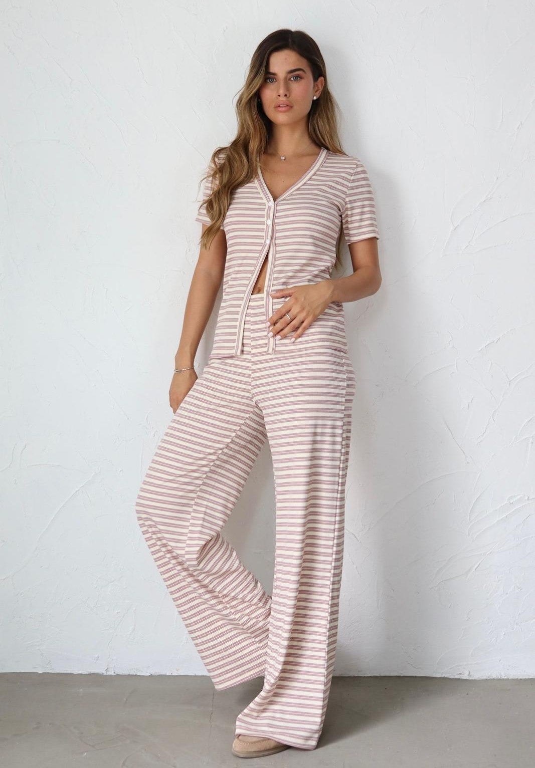 חליפת Nensi סט קזואל פסים לנשים ליום יום