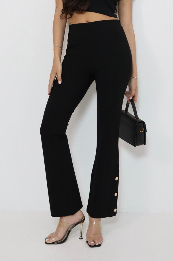 	מכנס Sexso 9252/20 שחור עם כפתורי צד זהב מבט צדדי