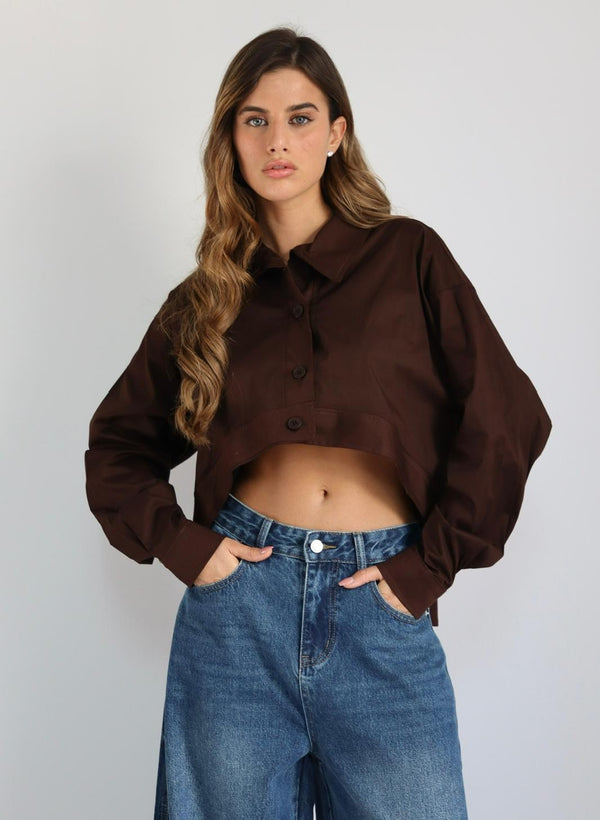 חולצת Ema שרוול ארוך וצווארון קלאסי