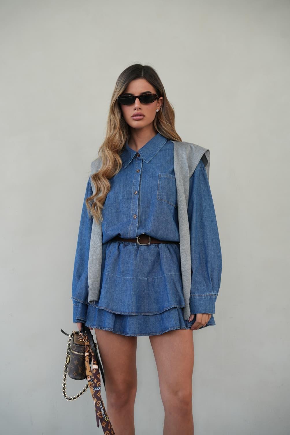 חליפת ג’ינס קייצית לנשים
