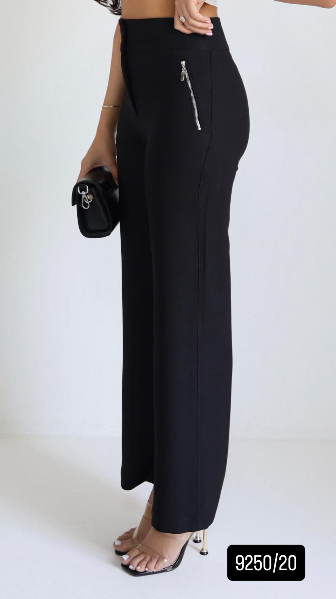 מכנס סקסו 9250/20 שחור מבט גבוהה ורגל ישרה 