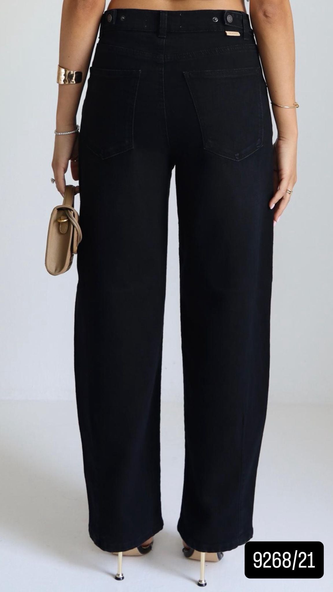 ג׳ינס סקסו 9268/21 שחור מבט אחורי גזרה גבוהה
