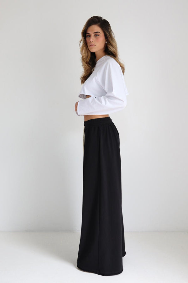 מכנס Boli שחור לנשים בגזרה רחבה לסטייל יומי