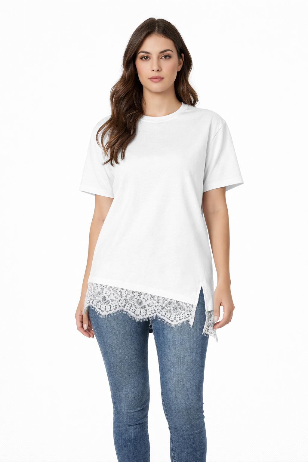 חולצת Yam שילוב תחרה לוק יומי