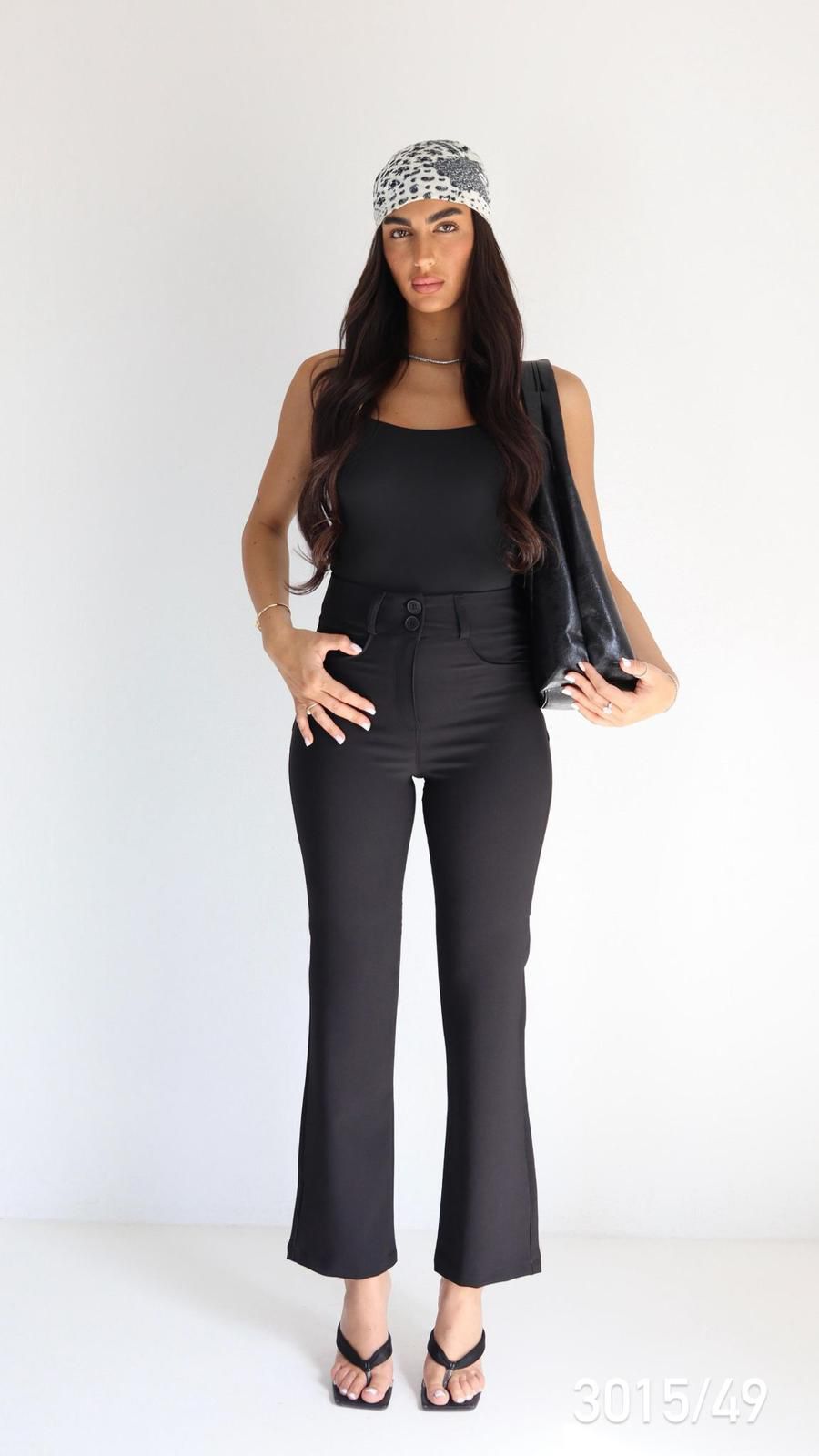 	מכנס Sexso 3015 שחור לנשים בגזרה גבוהה מחמיאה