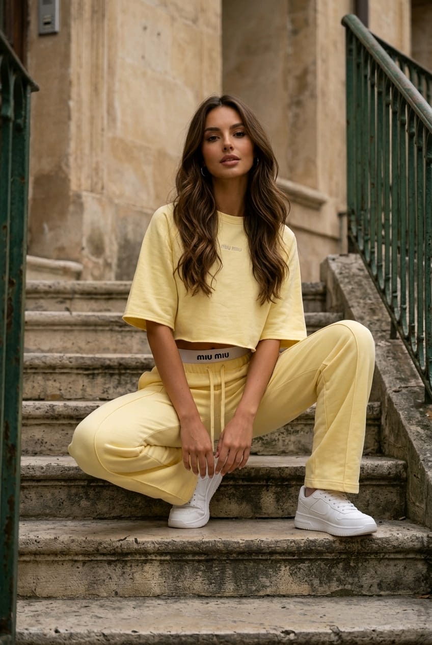 חליפת Ronita צהובה לנשים חליפה קייצית טרנדית
