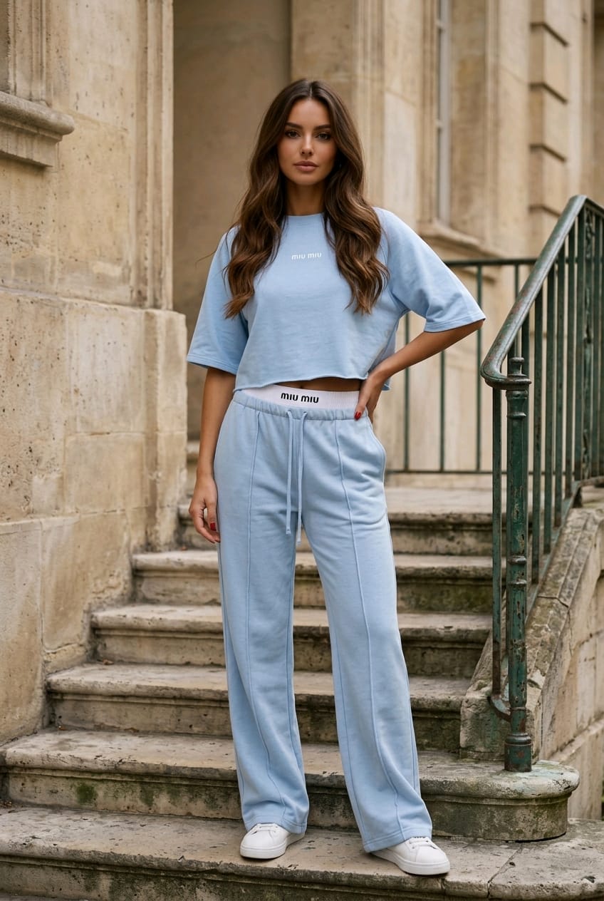 חליפת Ronita תכלת לנשים לוק יומי עם סטייל