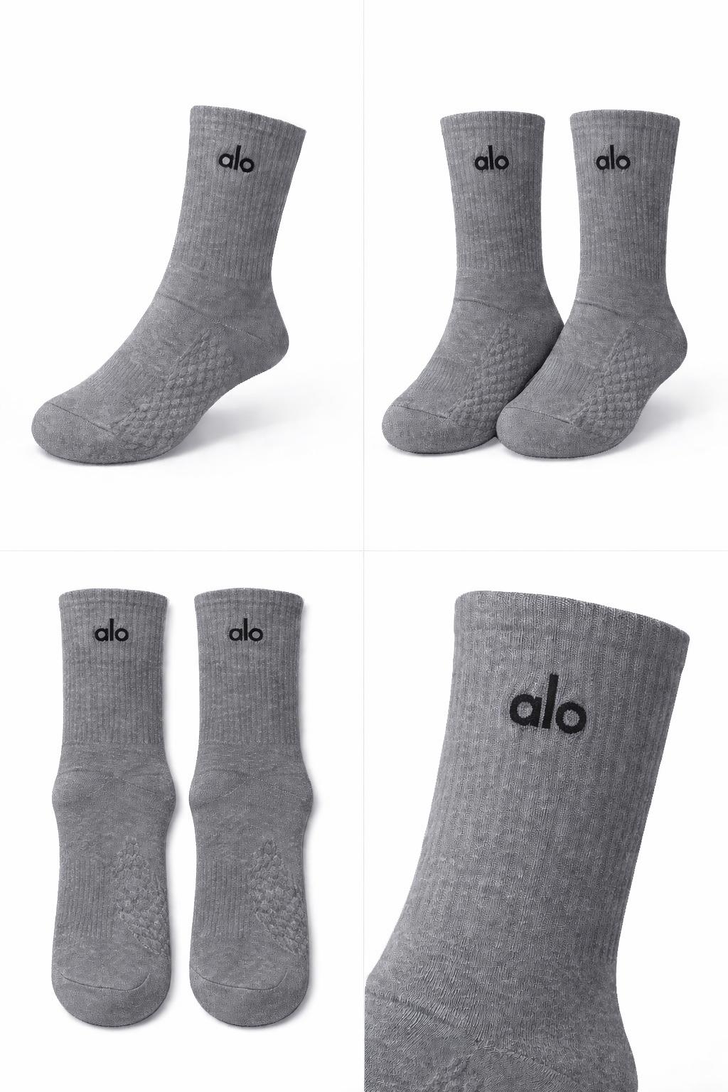 גרבי Alo אפורות לנשים עם לוגו