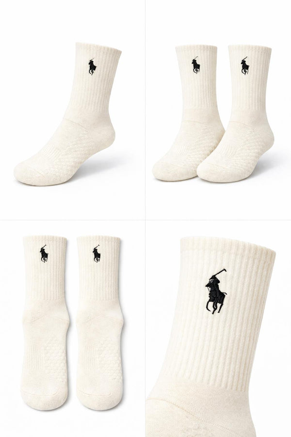 גרבי POLO לבנות לנשים עם לוגו שחור