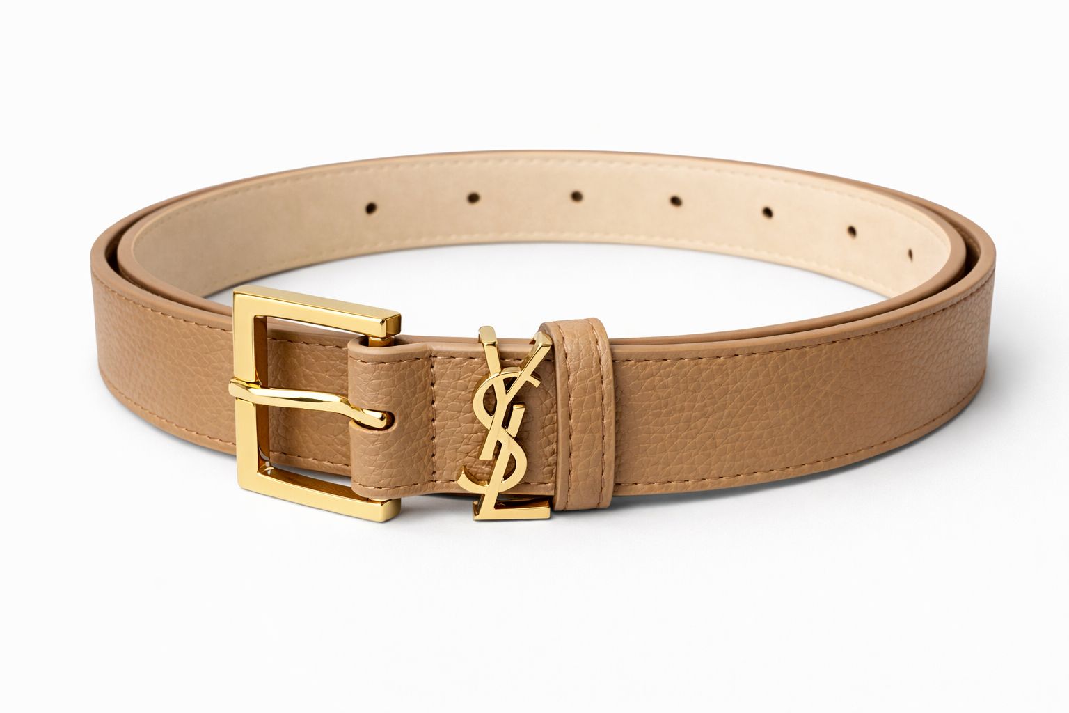 חגורת Loren מבט צד אבזם זהב