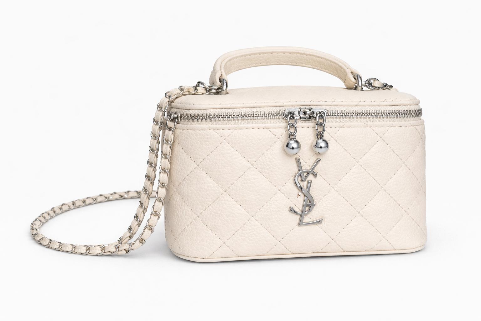 תיק Lorena שמנת עם שרשרת כסף