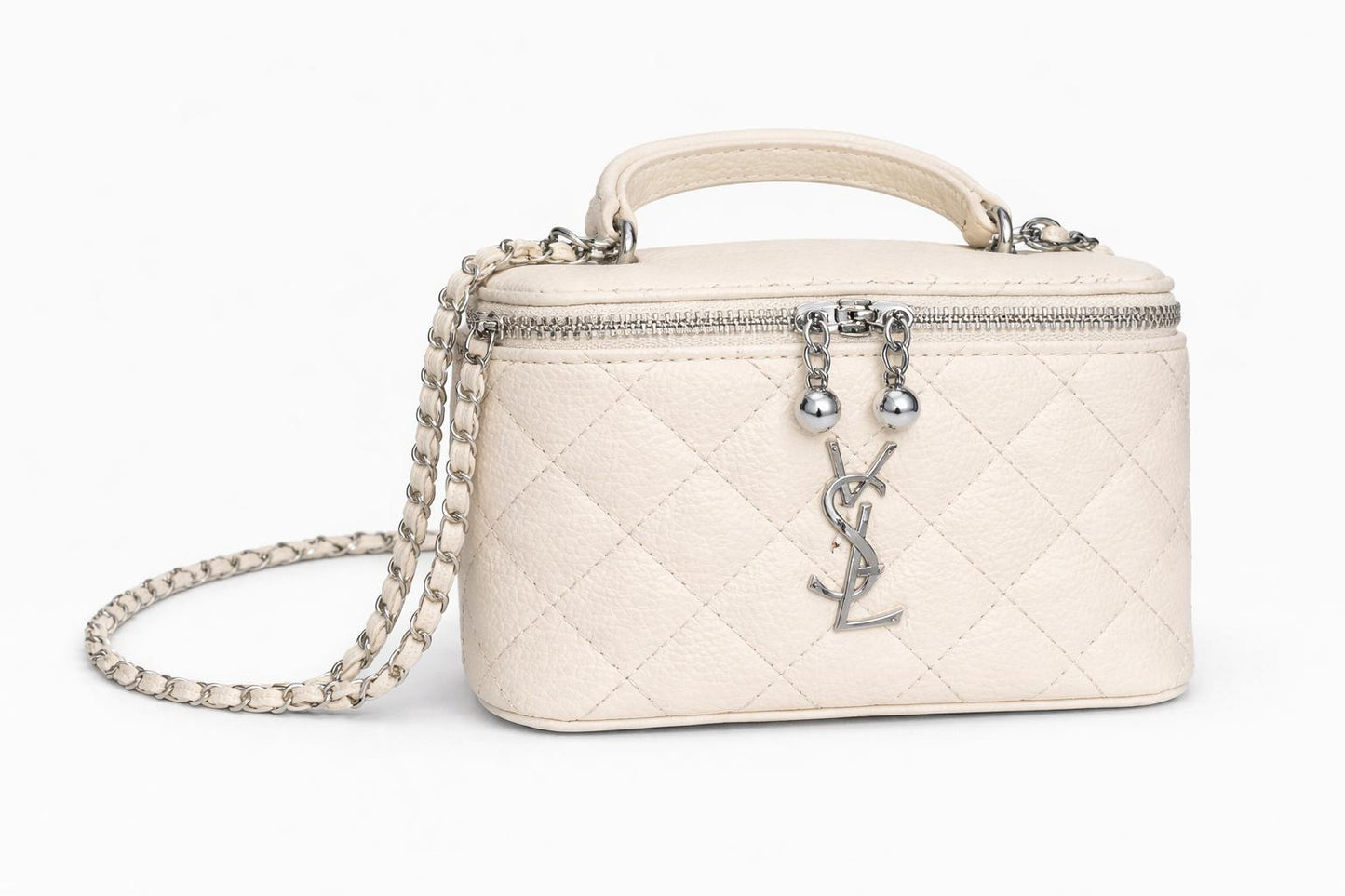 תיק Lorena שמנת עם שרשרת כסף