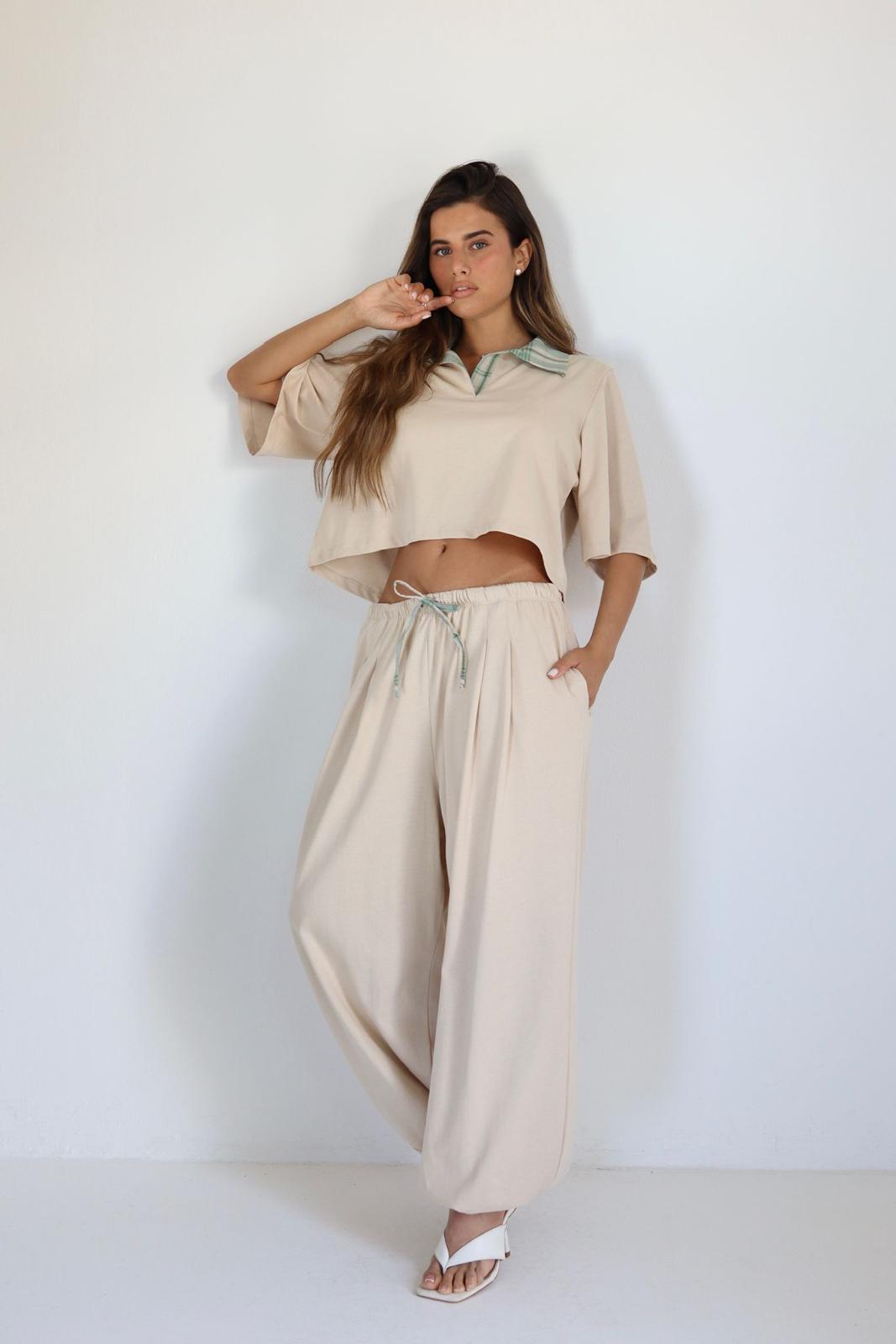 חליפת Glis בז לנשים סט פנאי ייחודי