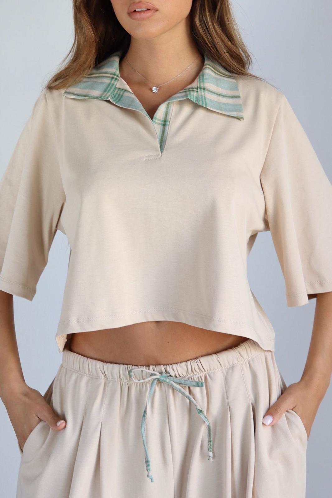 חליפת Glis נשים טופ קצר שרוול רחב