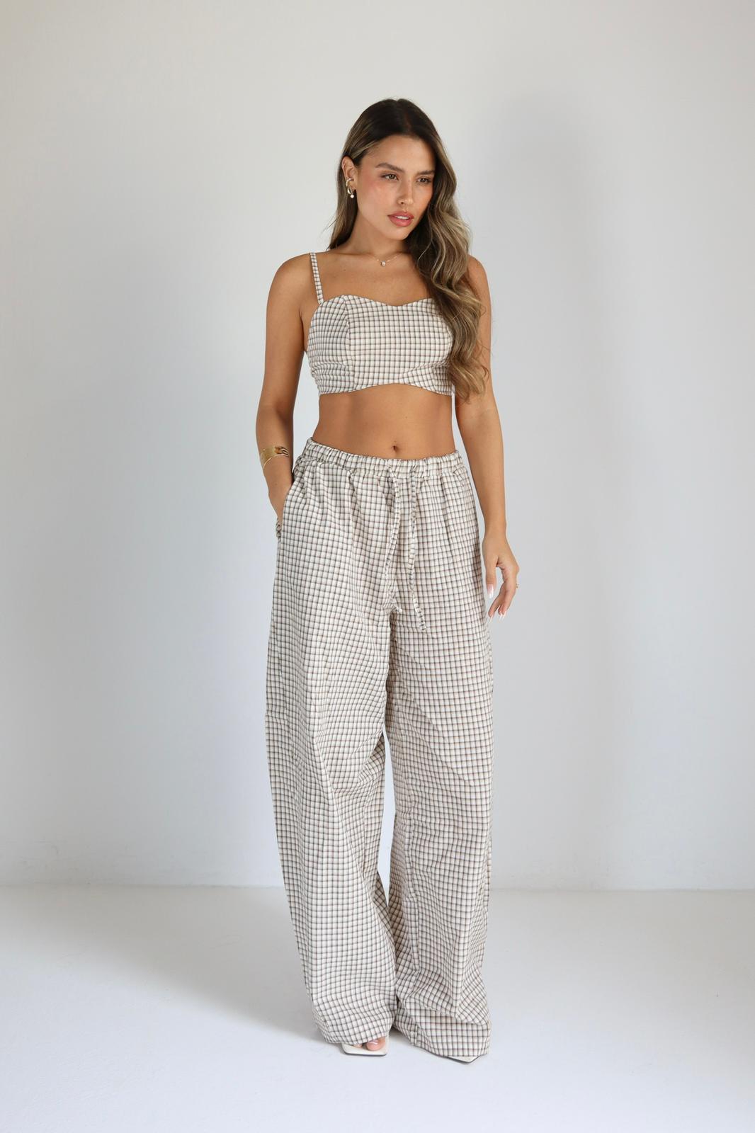 חליפת Gal לוק קיץ נשים עם הדפס משבצות