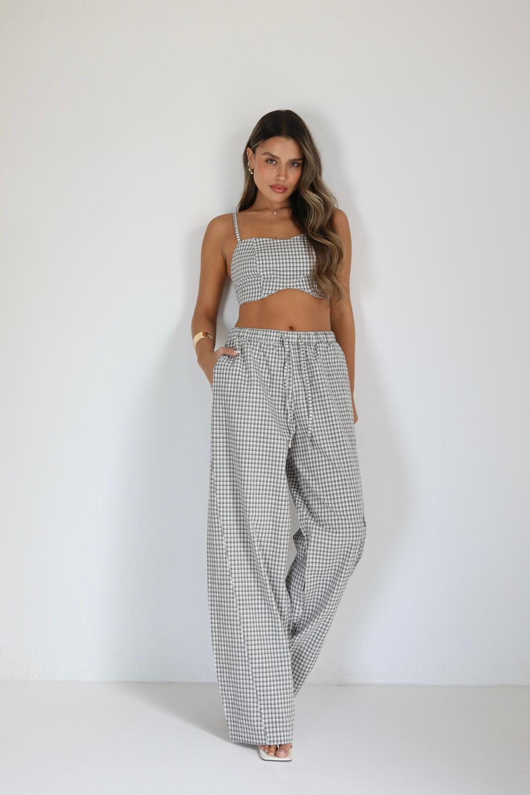 חליפת Gal מכנס רחב בגזרה זורמת עם גומי