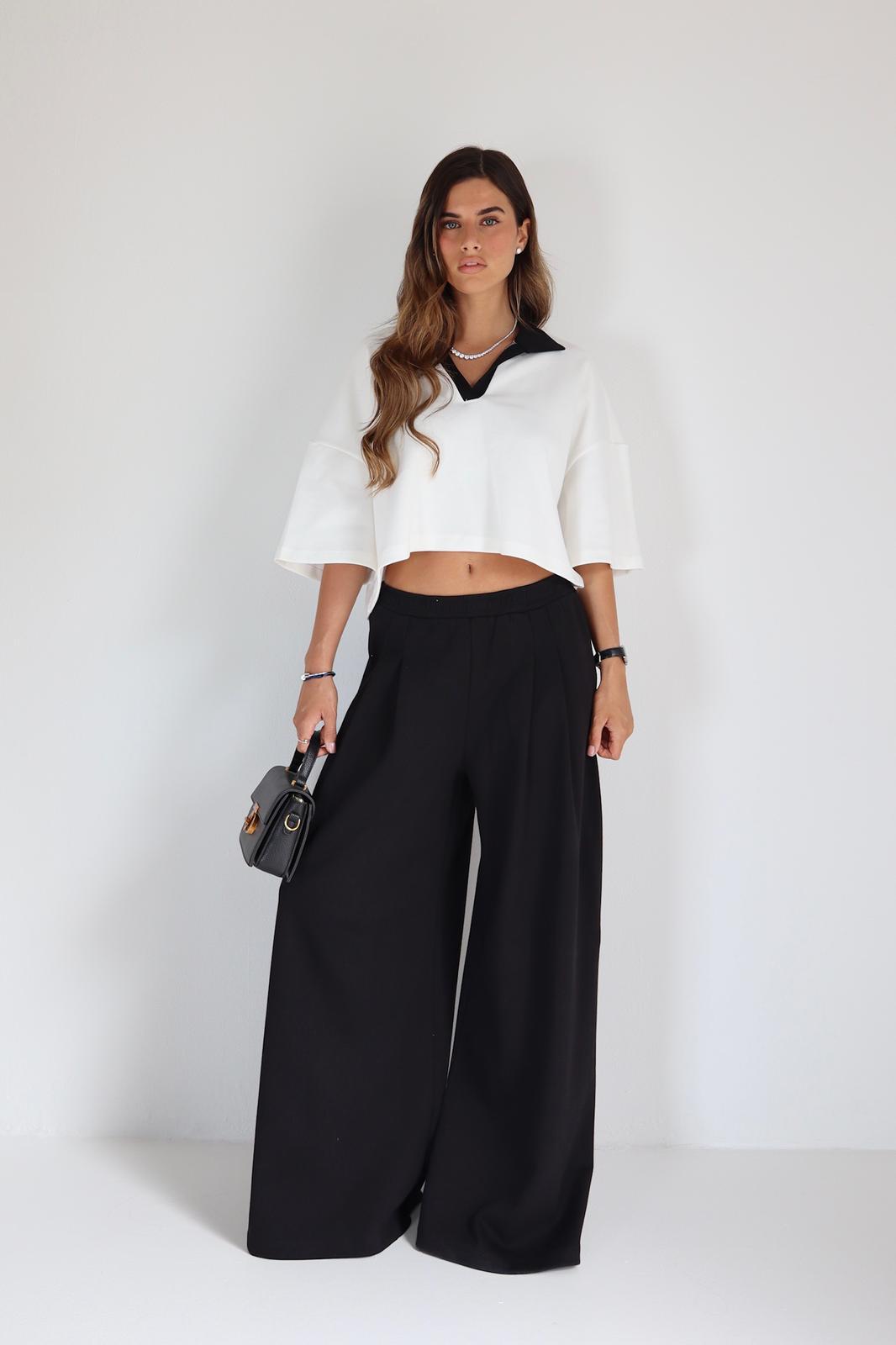 סט נשים אלגנטי עם מכנס רחב