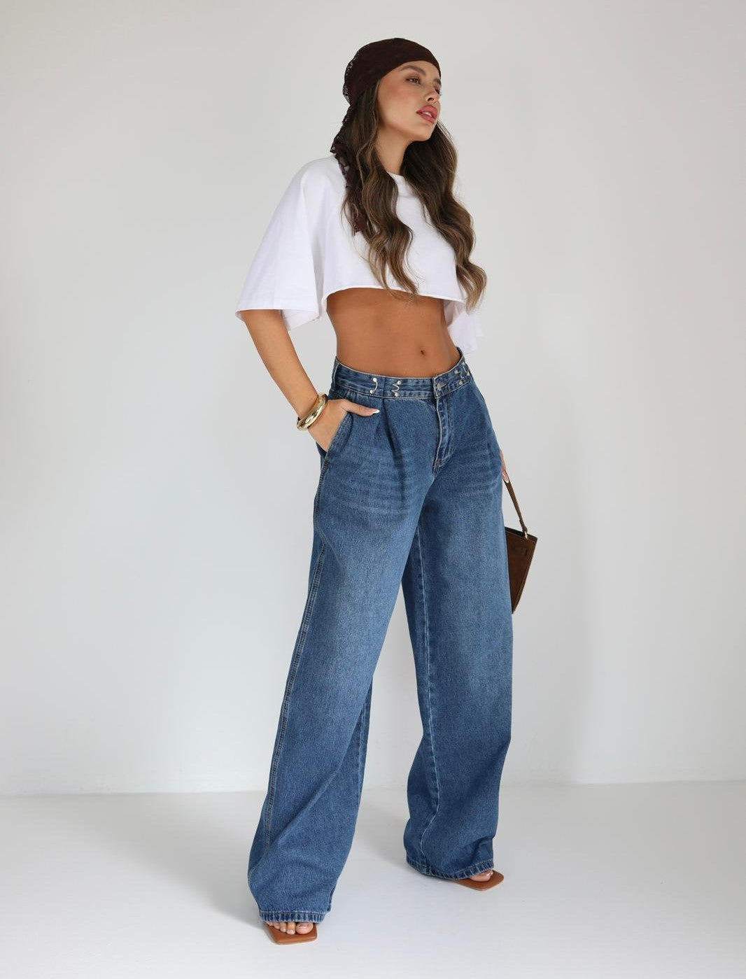 ג’ינס Kross לנשים בגזרת Wide Leg