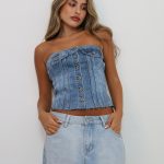 טופ ג'ינס strapless