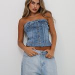 טופ ג'ינס strapless