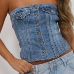 טופ ג'ינס strapless