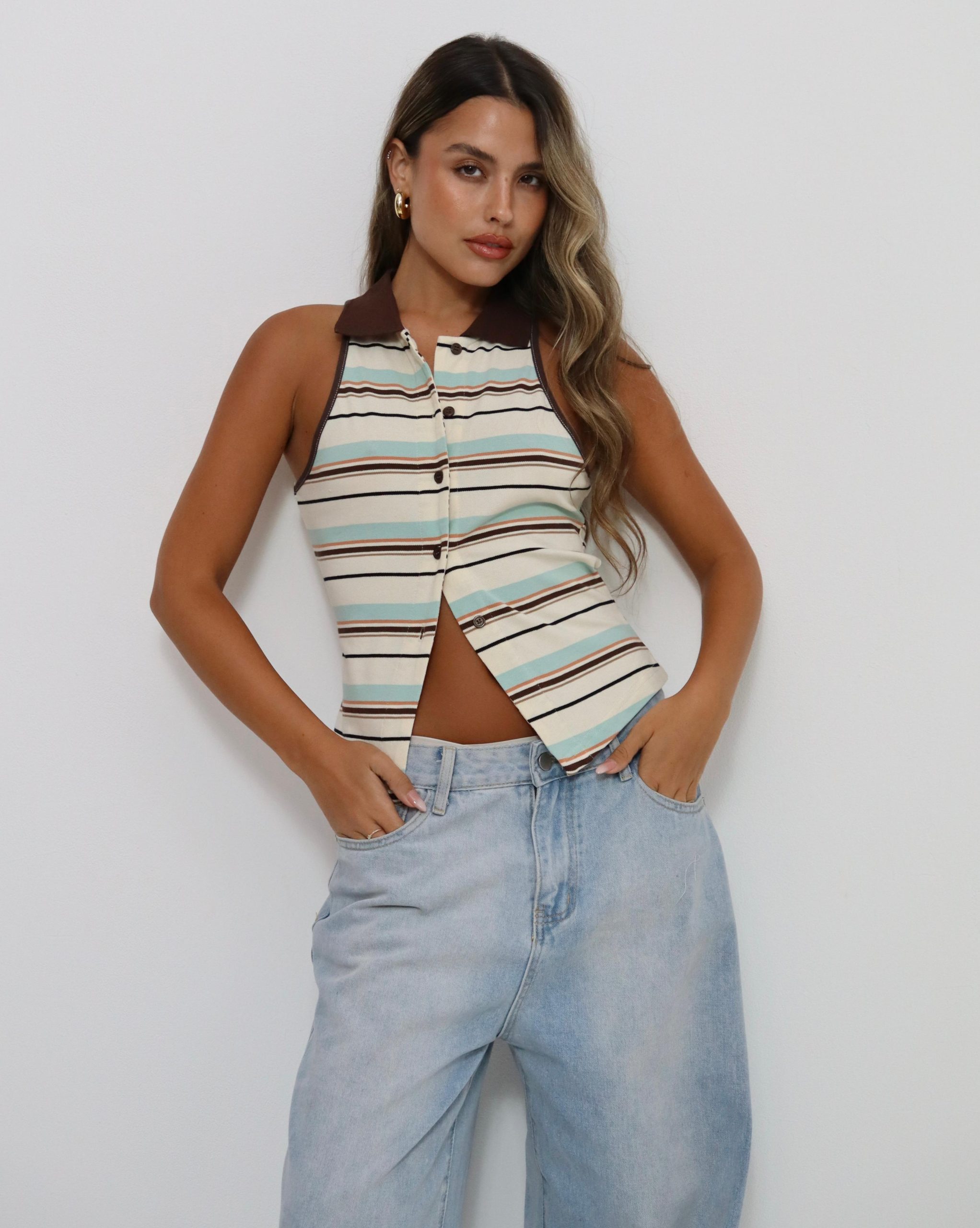גופיית stripe