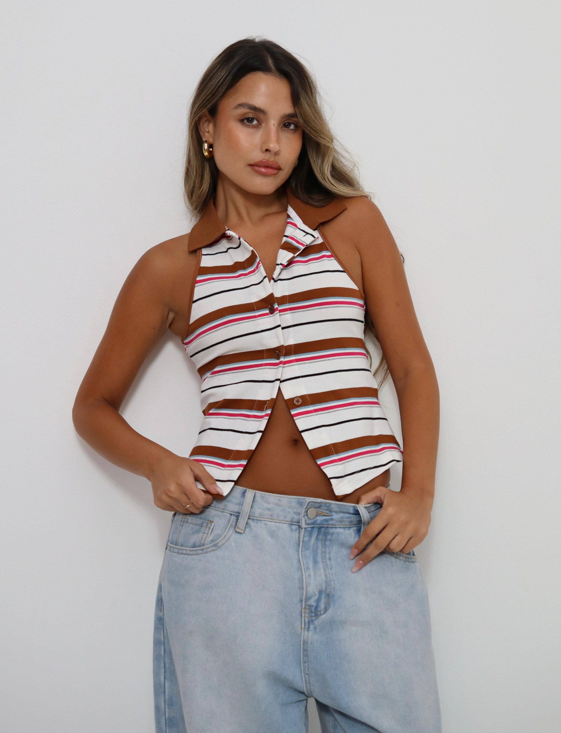 גופיית stripe